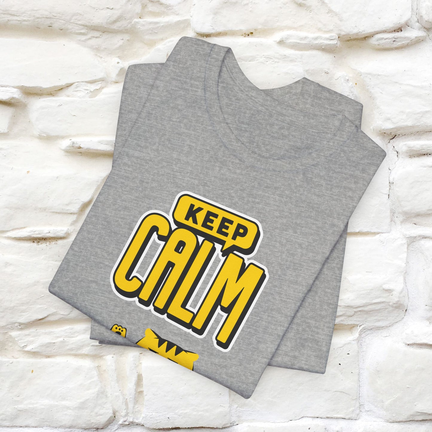 Keep Calm Cat T-Shirt for Men & Women | 100% Cotton* Relaxed Cat Lover Tee