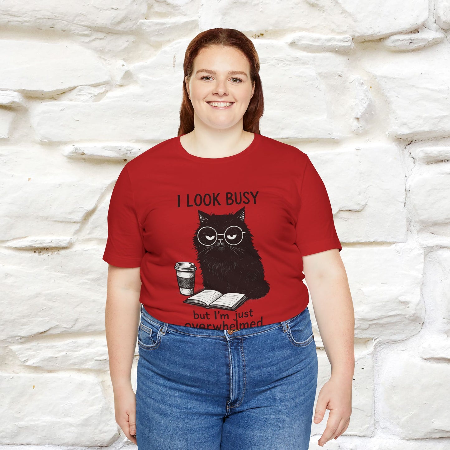 "I Look Busy But I'm Just Overwhelmed" |Cat T-Shirt | Nunu&Miao Studio