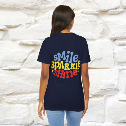 "Smile, Sparkle, Shine" Cat T-Shirt for Men & Women | Front & Back Design | 100% Cotton* 🐾