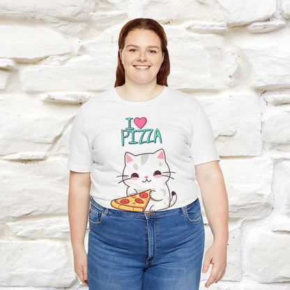 "I Love Pizza" Cat T-shirt for Men & Women | 100% Cotton*