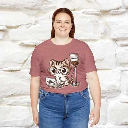 "Coffee Runs Through My Veins" Cat T-shirt for Men & Women | 100% Cotton* | Cat Lover Tee