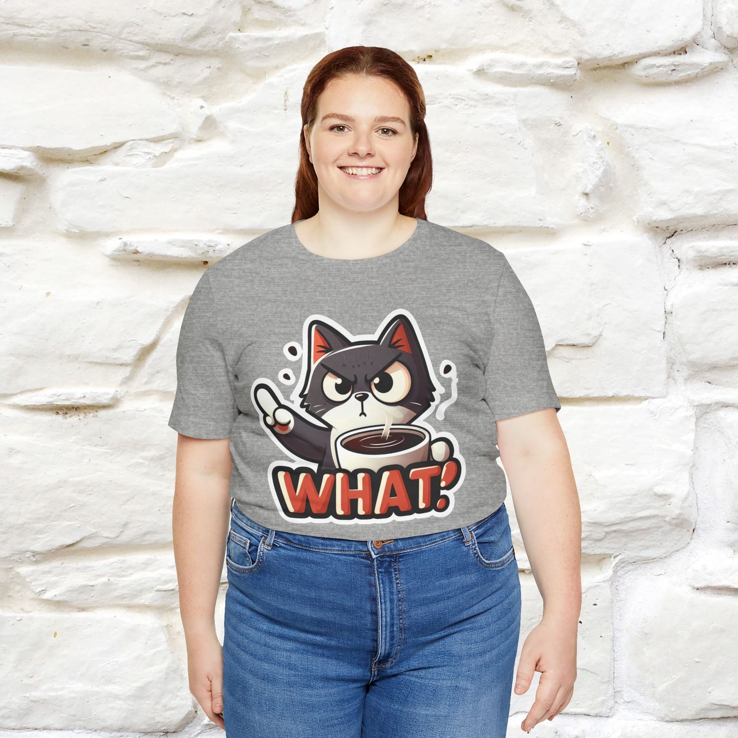 "What" Cat T-Shirt for Men & Women | 100% Cotton* | Cattitude Tee