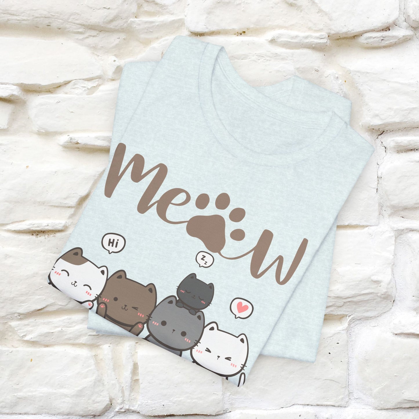 "Meow" Cute Cat T-Shirt for Men & Women | 100% Cotton*🐾