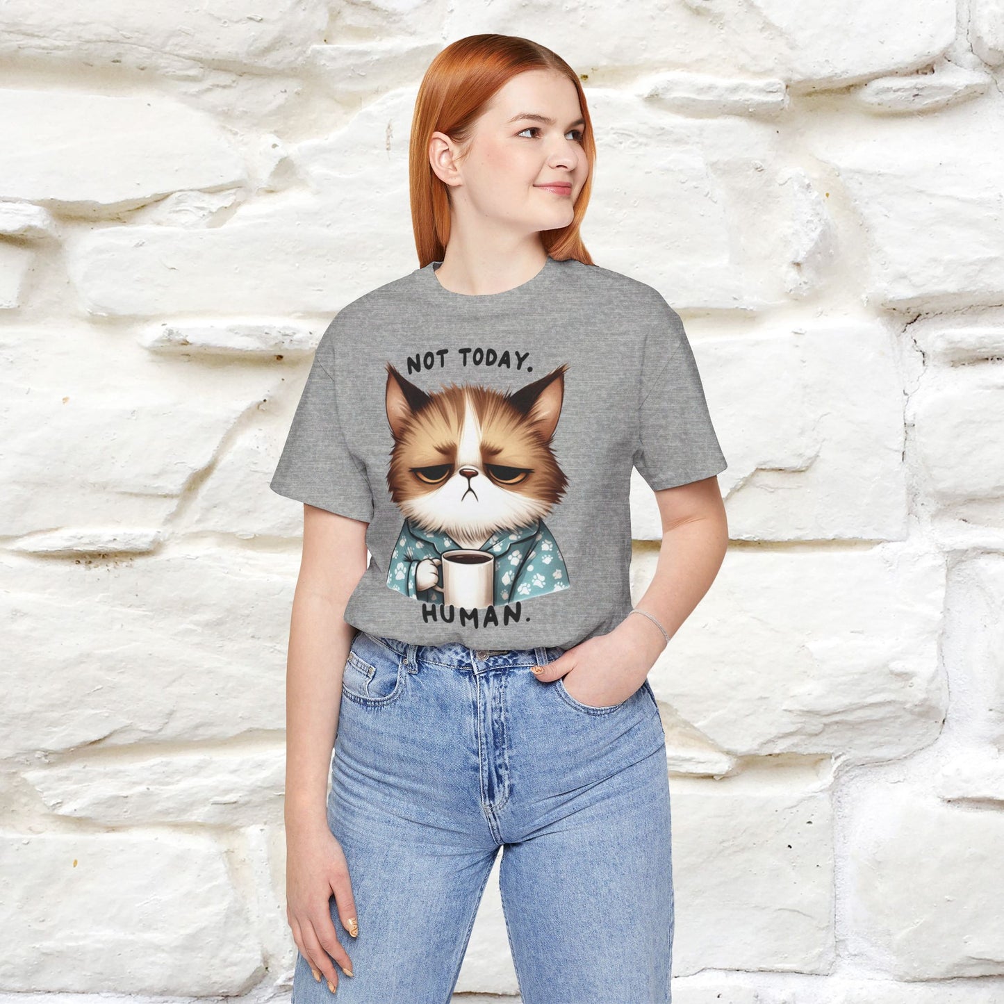 ''Not Today Human'' Cat  T-shirt for Women 100% Cotton* - Nunu&Miao Studio