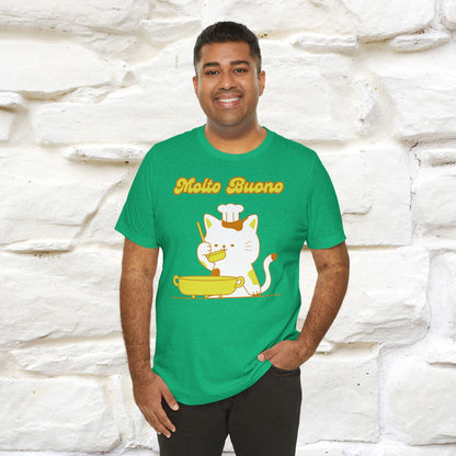 “Molto Buono Cat T-Shirt | Italian-Inspired Cat Shirt for Men & Women | 100% Cotton”