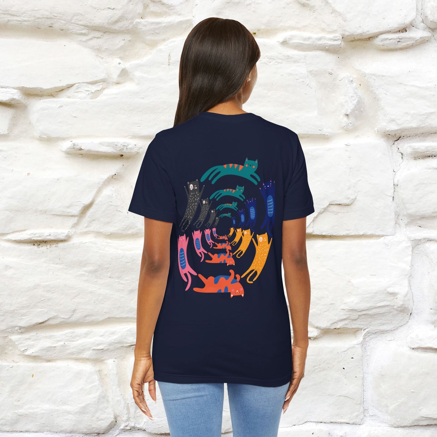 "The Hypnotic Meow'' Cat T-Shirt Front and Back Design | Nunu&Miao Studio