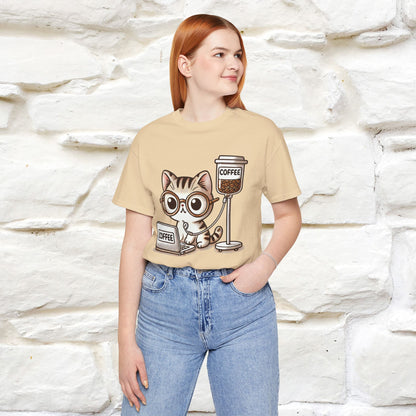 "Coffee Runs Through My Veins" Cat T-shirt for Men & Women | 100% Cotton* | Cat Lover Tee