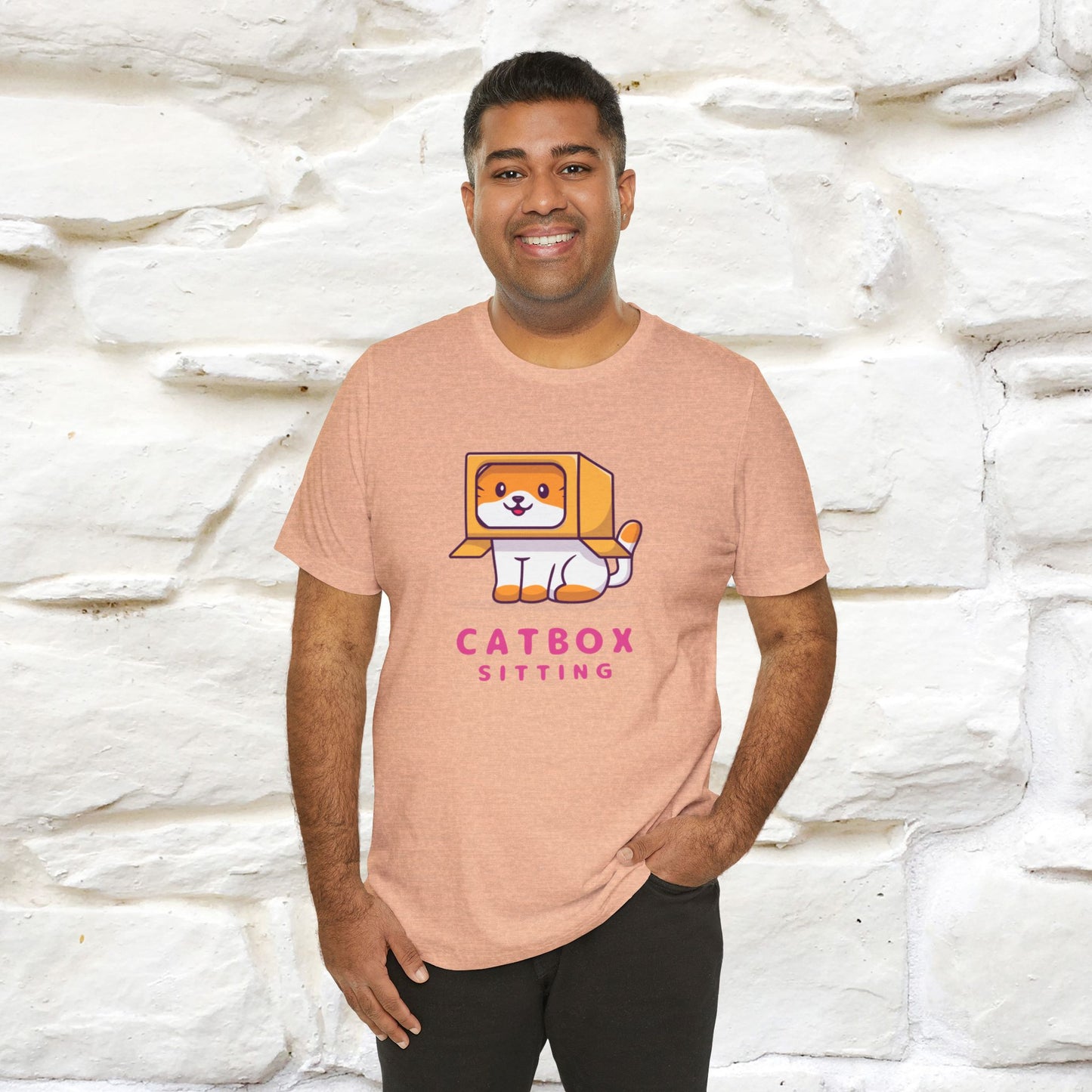 "Catbox Sitting" Funny Cat T-Shirt for Men & Women | 100% Cotton*