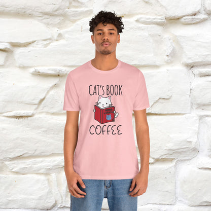 "Cat's Book Coffee" Cat T-Shirt for Men & Women | 100% Cotton* | Cozy Vibes for Book & Cat Lovers