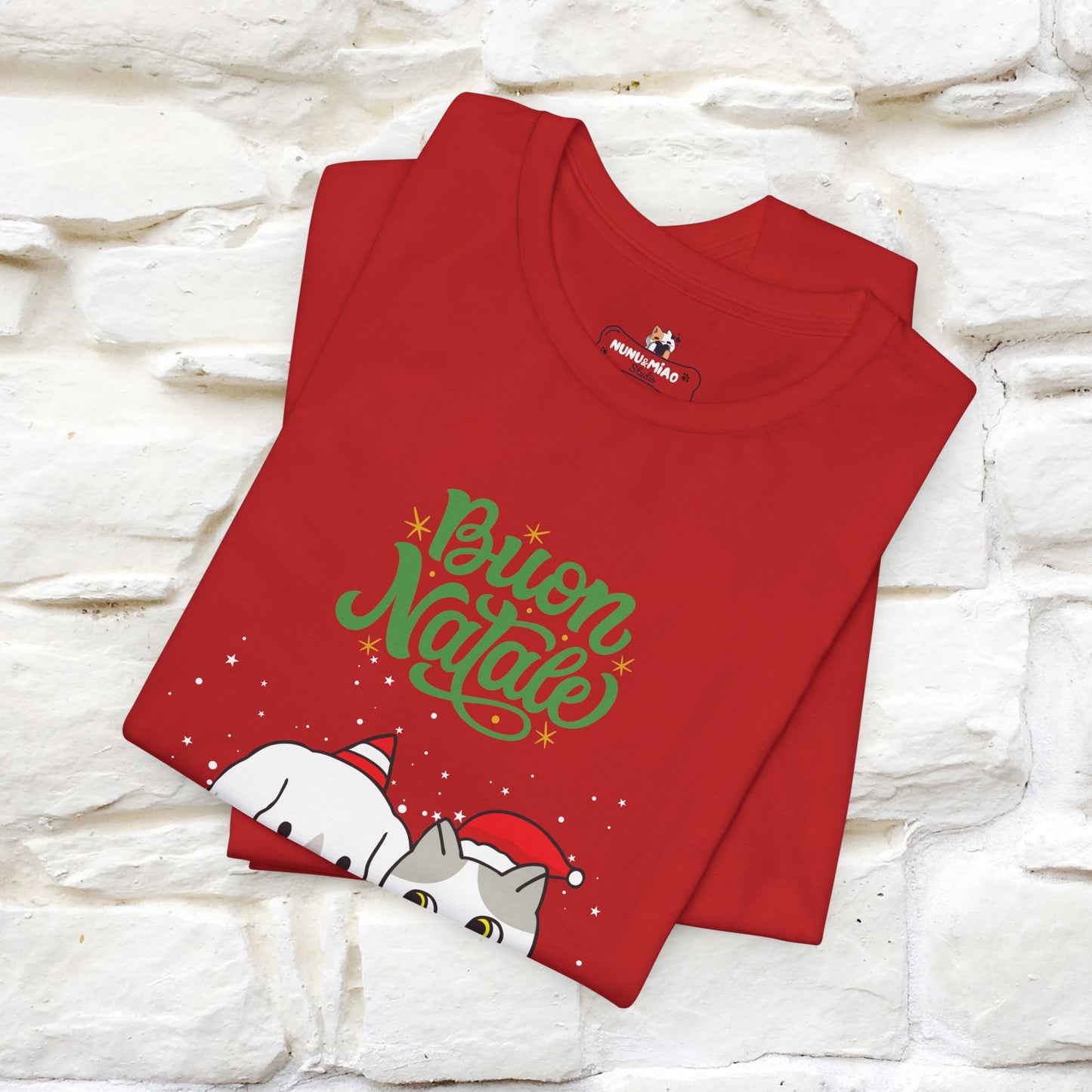 Buon Natale Cat and Dog T-shirt for Men & Women | 100% Cotton* 🐾 | Festive Holiday Shirt