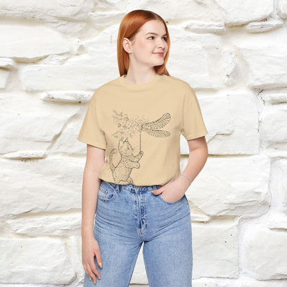 "The cat  And The Dragon Fly" Cat T-shirt for Men & Women | 100% Cotton*🐾