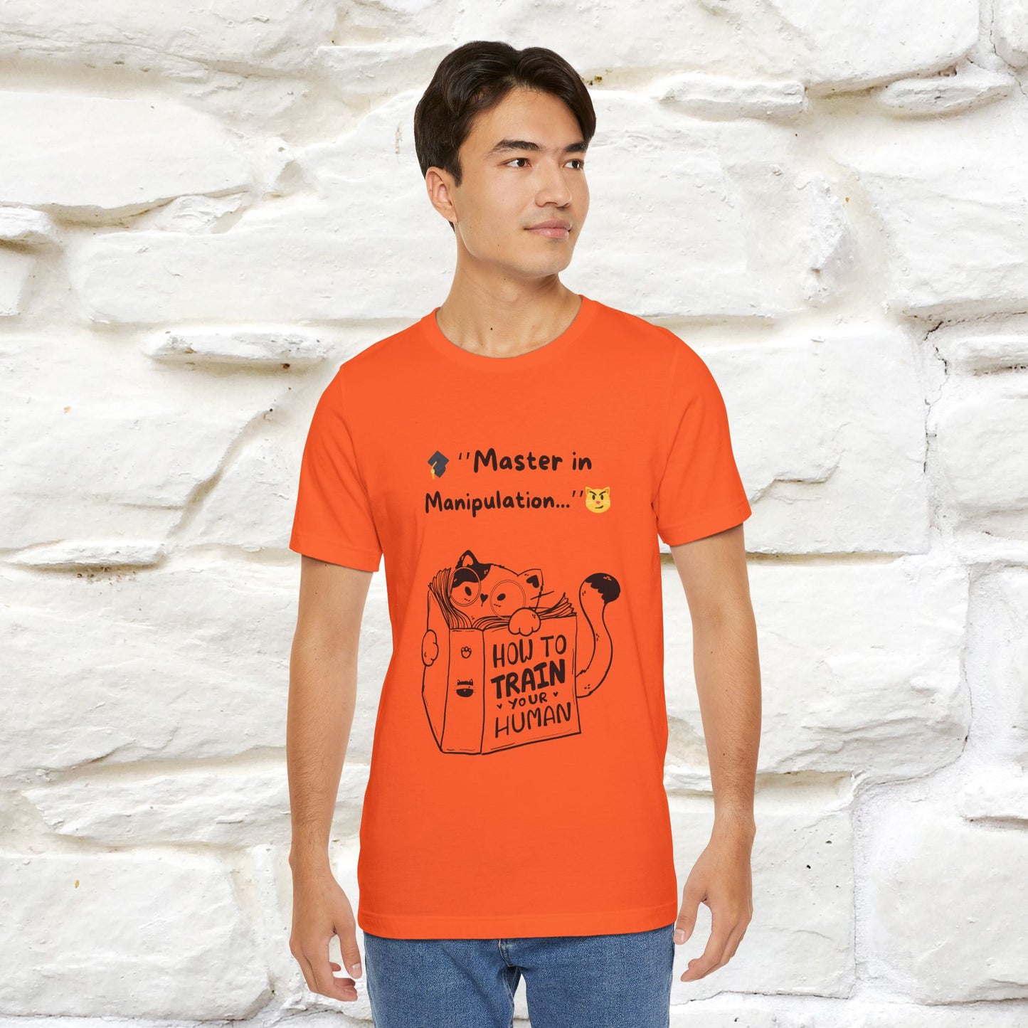 ''Master In Manipulation. How To Train Your Human ''  Cat T-shirt for Men and Women  100% Cotton*