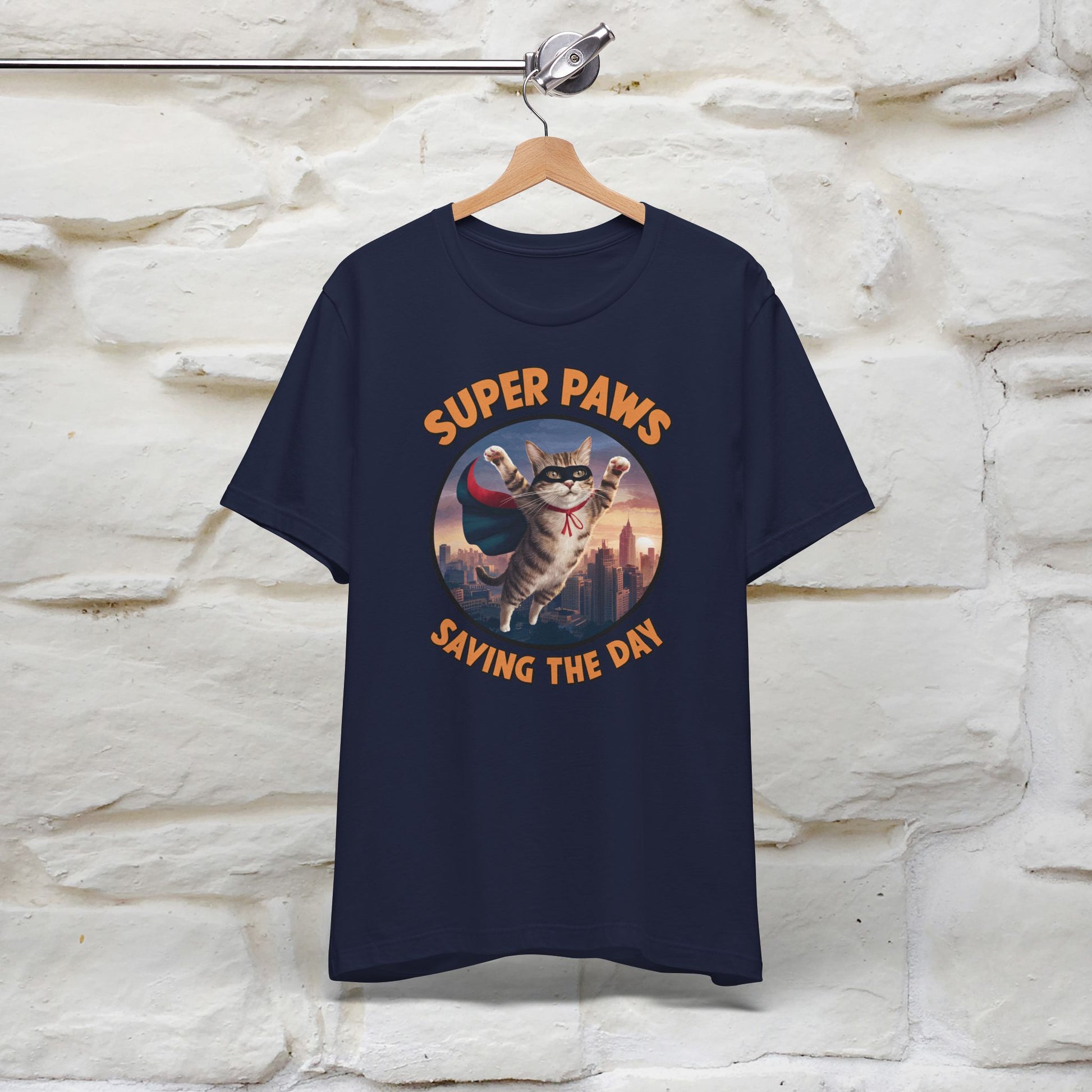 "Super Paws Saving The Day" Cat T-Shirt for Men & Women | 100% Cotton* - Nunu&Miao Studio