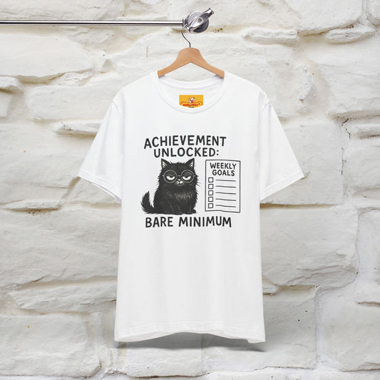 "Achievement Unlocked Bare Minimum." |Cat T-Shirt | Nunu&Miao Studio