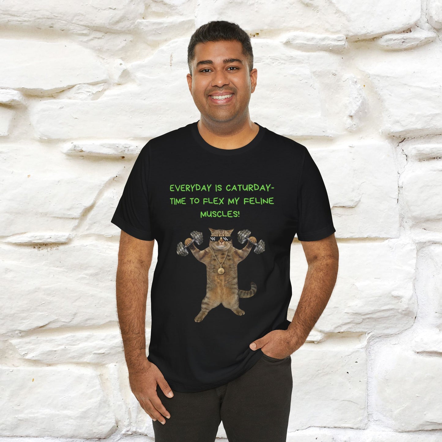 "Everyday Is Caturday – Flex My Feline Muscle"| Funny Cat T-Shirt  |Nunu&Miao Sudio - Nunu&Miao Studio