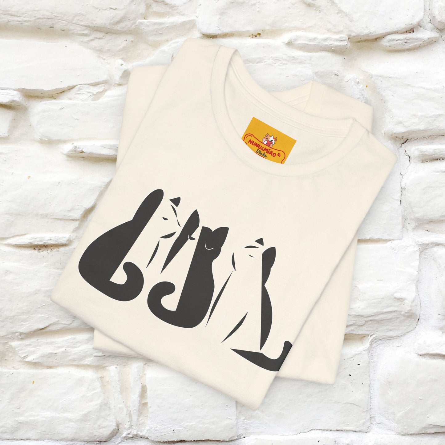 "Black And White'' Cat T-Shirt Front and Back Design | Nunu&Miao Studio