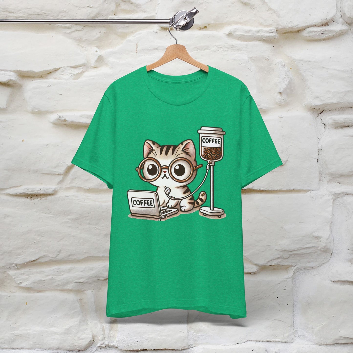 "Coffee Runs Through My Veins" Cat T-shirt for Men & Women | 100% Cotton* | Cat Lover Tee