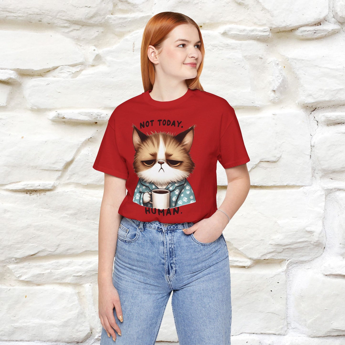 ''Not Today Human'' Cat  T-shirt for Women 100% Cotton* - Nunu&Miao Studio