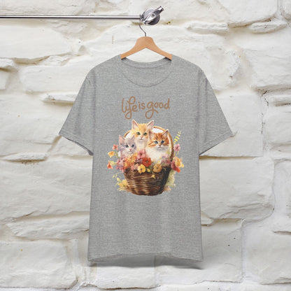 "Blossom Basket Kitten" T-shirt for Women 100% Cotton* - Nunu&Miao Studio