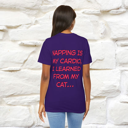 "Napping Is My Cardio, I Learned From My Cat…" Funny Cat T-shirt | Nunu&Miao Studio