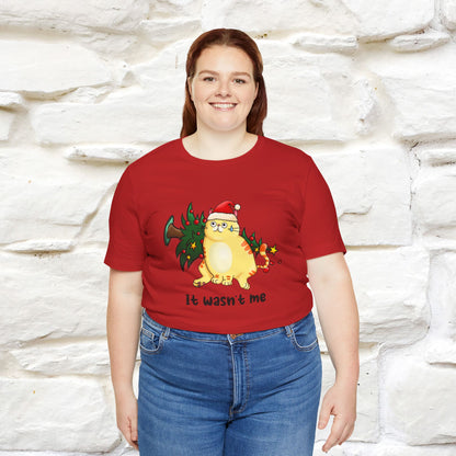 It Wasn’t Me | Funny Cat Christmas Shirt for Men & Women | 100% Cotton*