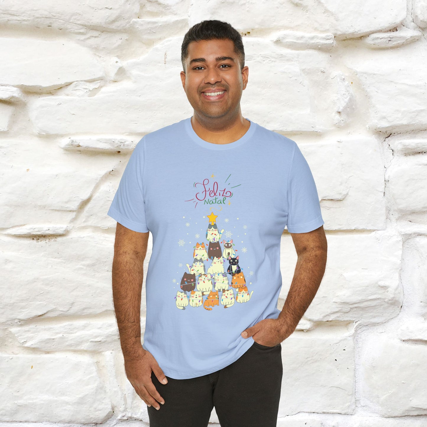 "Feliz Natal" Cat T-shirt|Nunu&Miao Studio - Nunu&Miao Studio