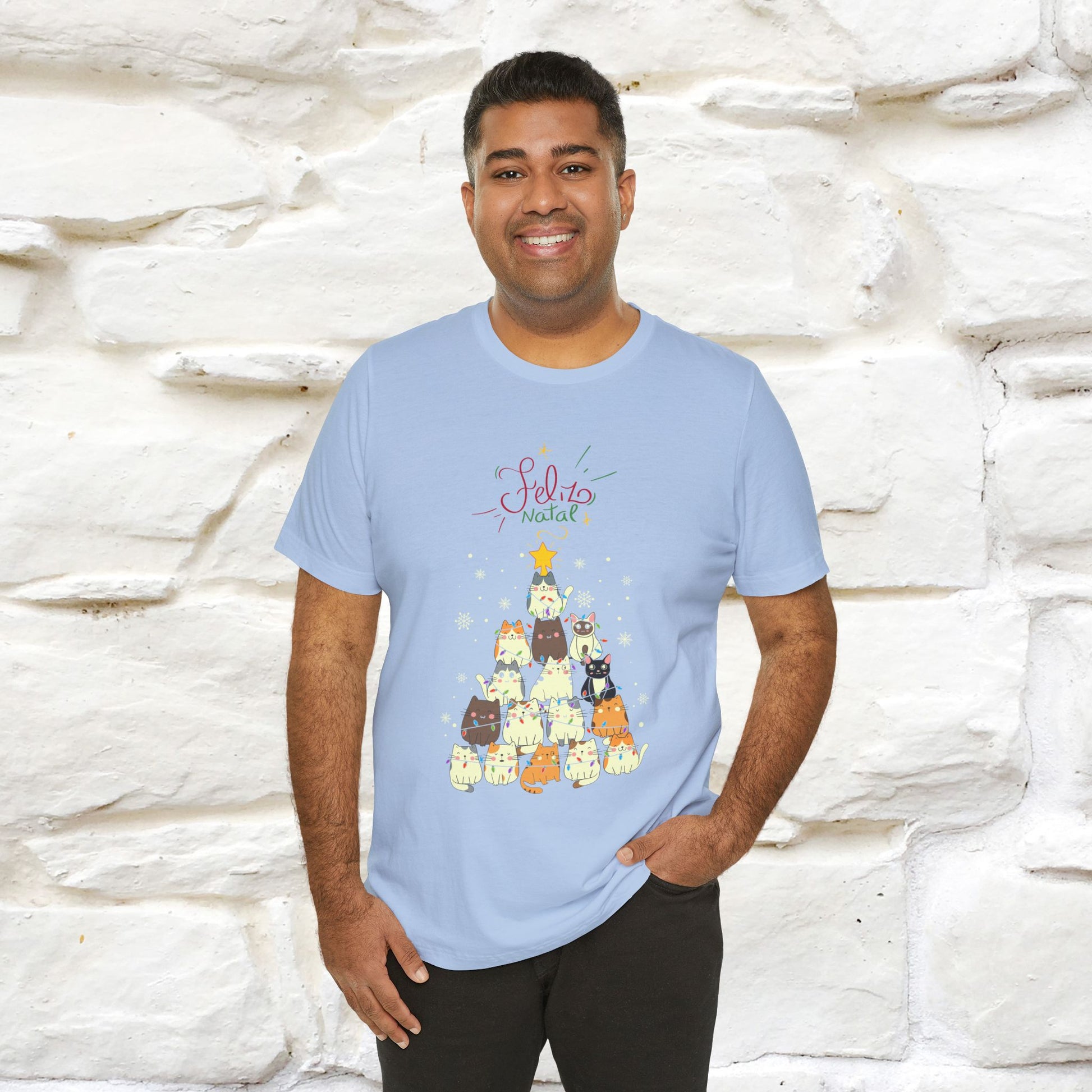 "Feliz Natal" Cat T-shirt|Nunu&Miao Studio - Nunu&Miao Studio