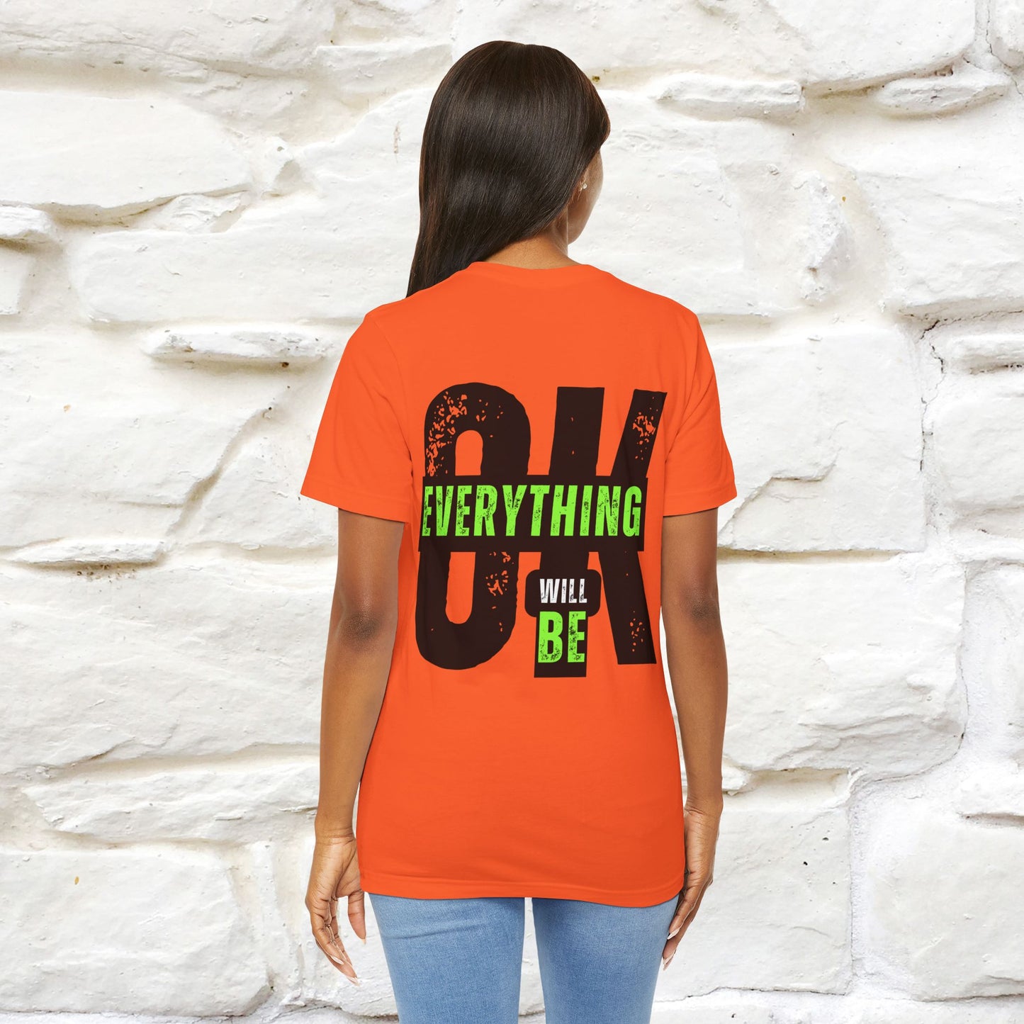 ''Everything Will Be Ok '' Cat T-Shirt Front and Back Design | Nunu&Miao Studio