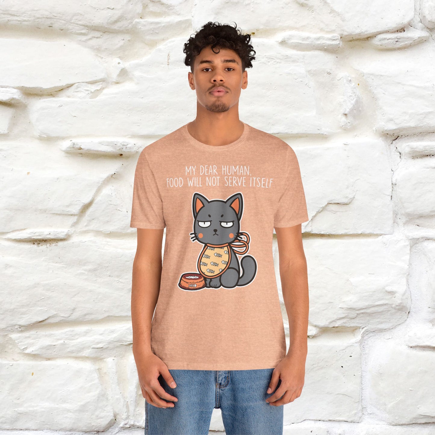 "Dear Human, Food Will Not Serve Itself" Funny Cat T-Shirt for Men & Women | 100% Cotton* 🐾