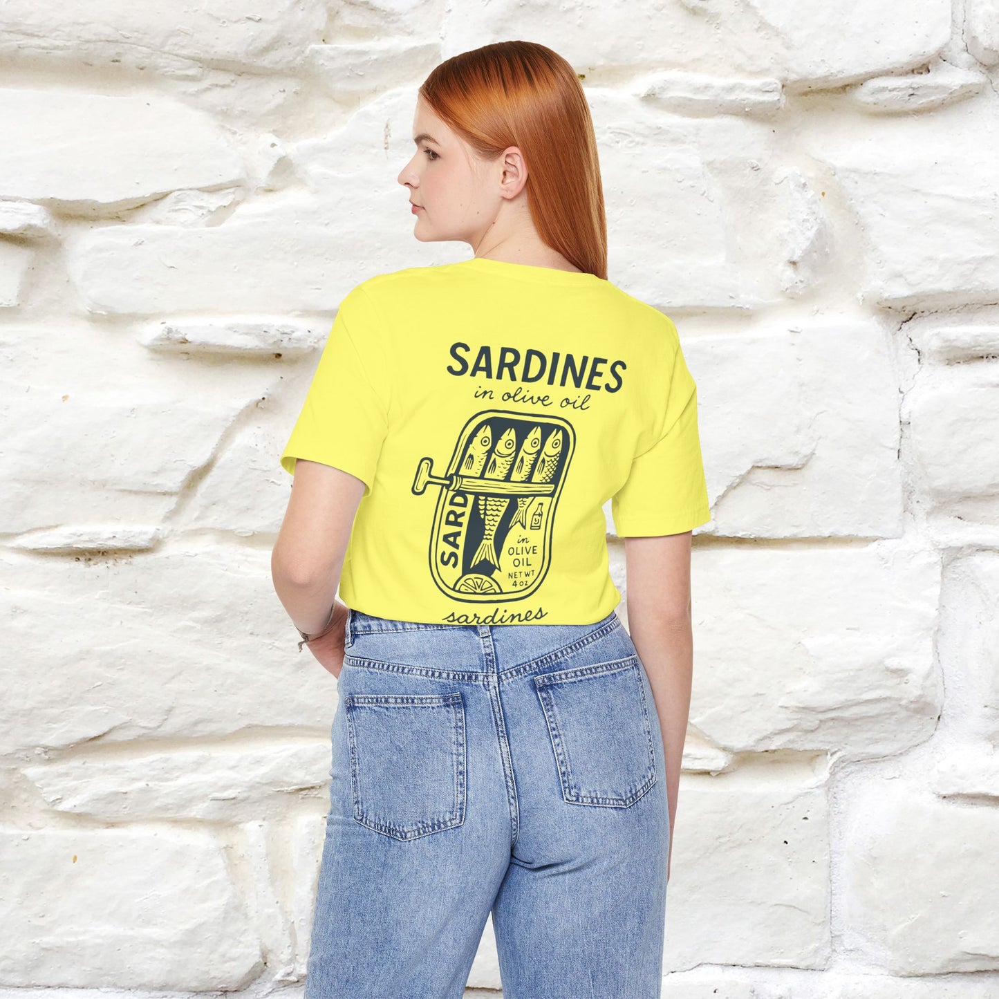 "Sardines In Olive Oil" Cute T-shirt | Front & Back Design|Nunu&Miao Studio