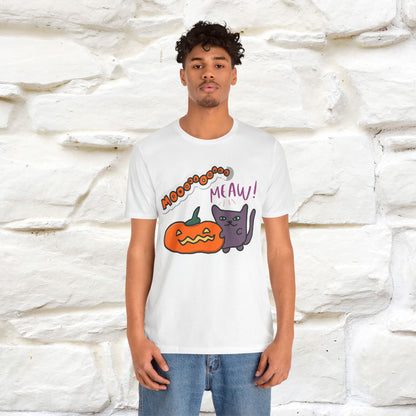 ''Mooooo Meaw'' Halloween Unisex Cat T-shirt 100% Cotton*