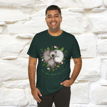 "All You Need Is Love" Cat T-Shirt | 100% Cotton* | Adorable Cat Apparel for Men & Women