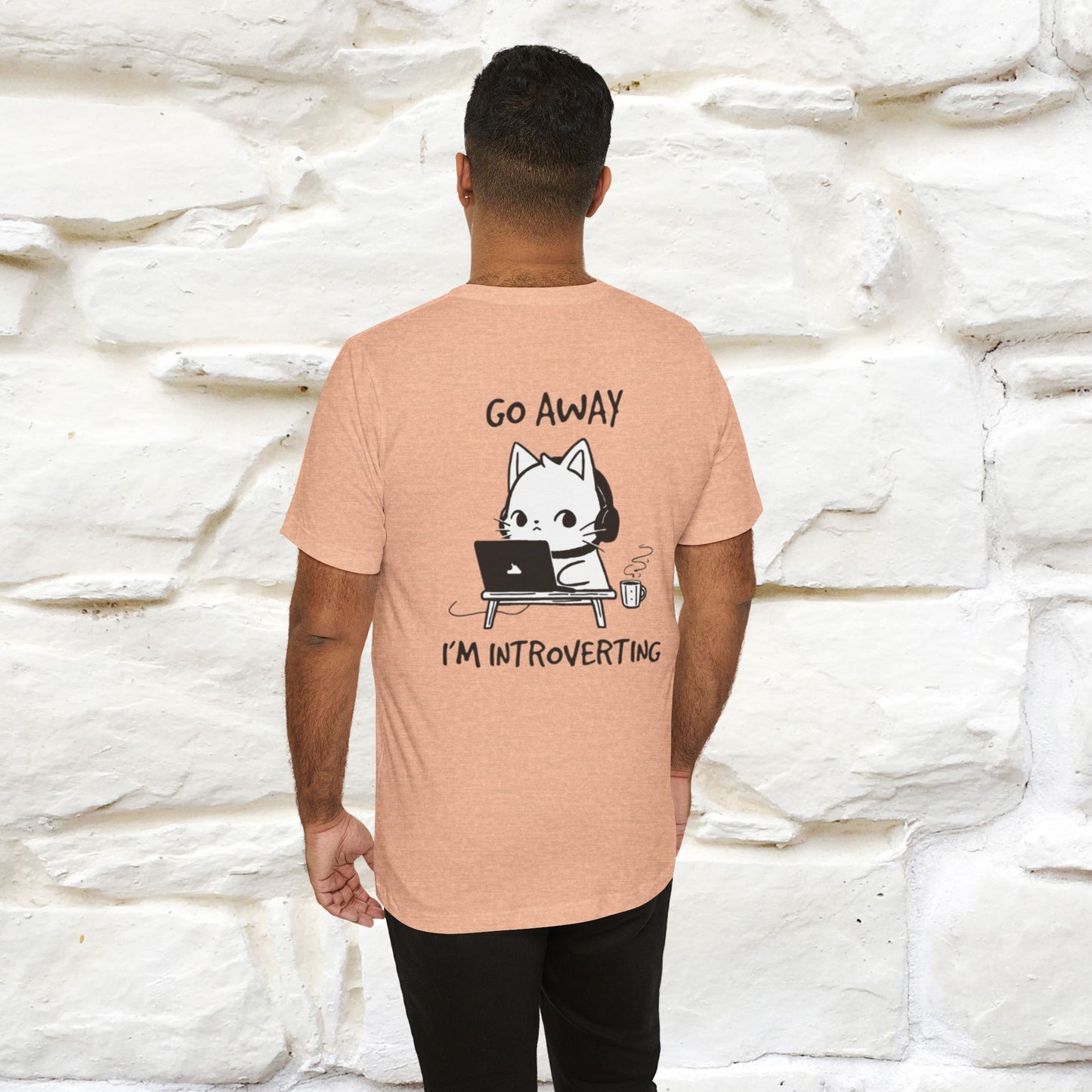 Go Away, I’m Introverting Cat T-Shirt | Unisex Front & Back Design | 100% Cotton*