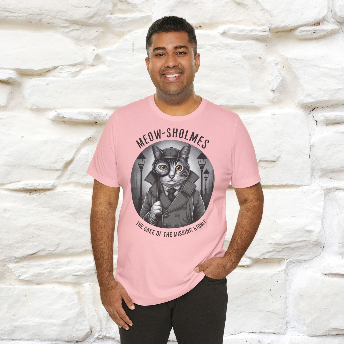 Meow-Sholmes: The Case of the Missing Kibble T-Shirt | Detective Cat Tee for Men & Women | 100% Cotton*