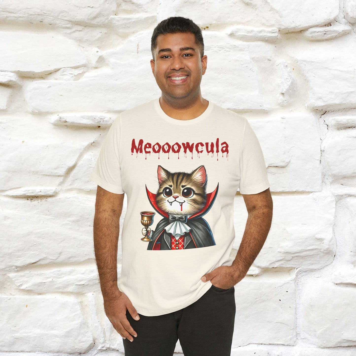 Meooowcula T-Shirt for Men & Women | 100% Cotton Spooky Cat Lover Tee