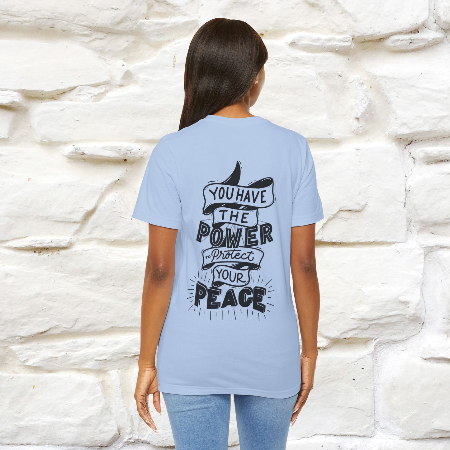 "You Have the Power to Protect Your Peace" Cat T-Shirt| Front & Back Design | Nunu&Miao Studio