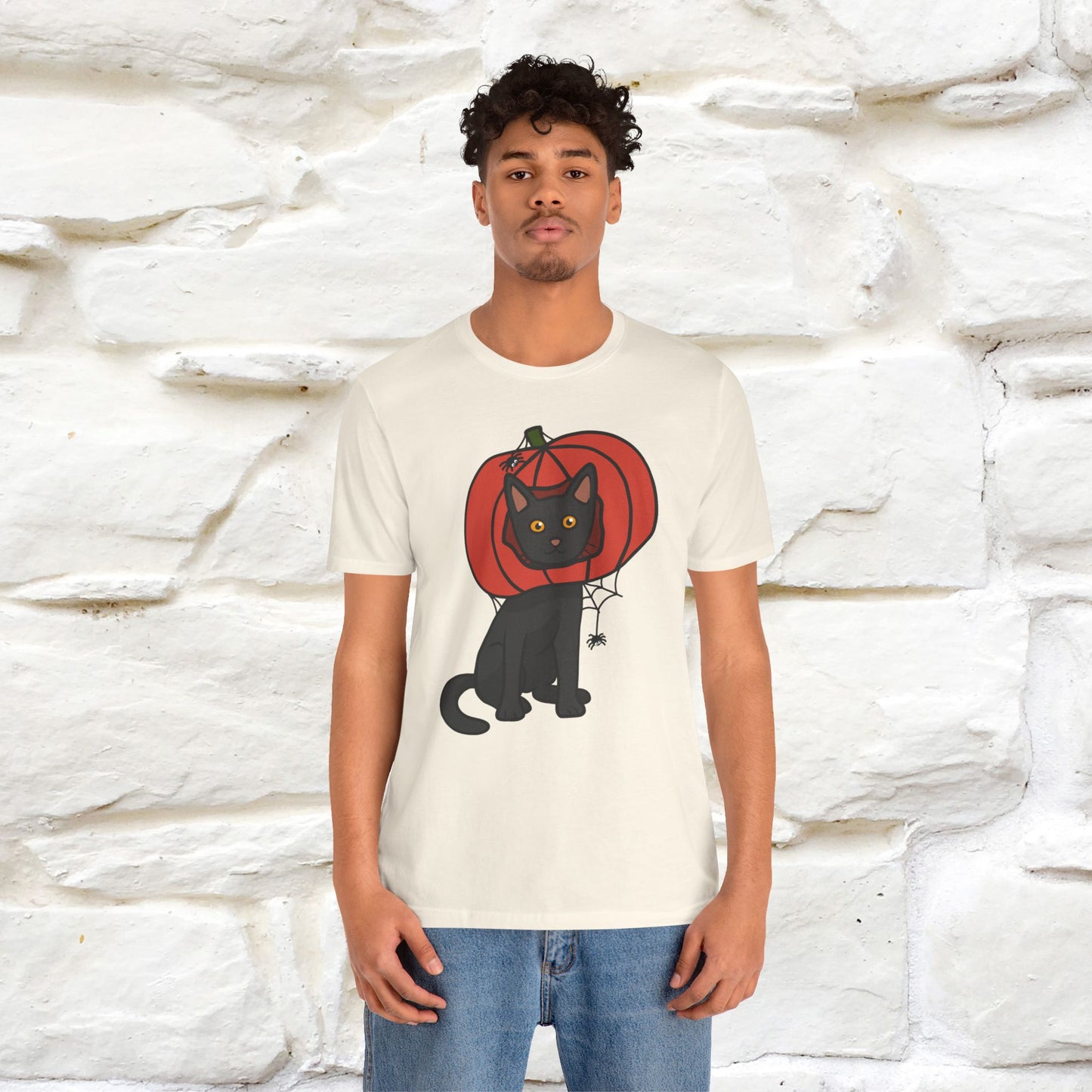 ''Black Cat And The Pumkin'' Unisex T-shirt 100% Cotton*