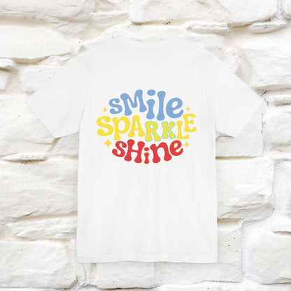 "Smile, Sparkle, Shine" Cat T-Shirt for Men & Women | Front & Back Design | 100% Cotton* 🐾