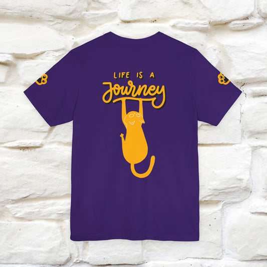 "Life Is A Journey'' Cat T-Shirt | Front & Back Design | Nunu&Miao Studio