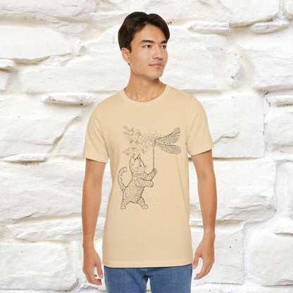 "The cat  And The Dragon Fly" Cat T-shirt for Men & Women | 100% Cotton*🐾