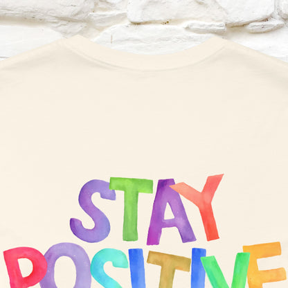"Stay Positive'' Cat T-Shirt | Front & Back Design | Nunu&Miao Studio