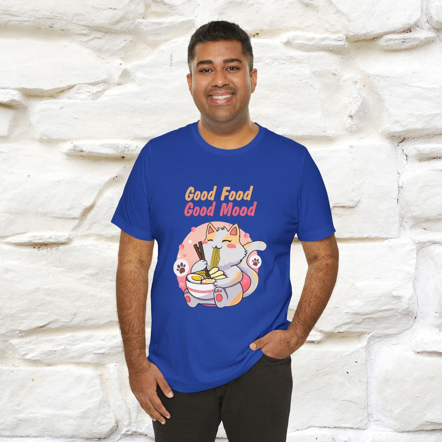 "Good Food Good Mood" Cat T-shirt for Men & Women | 100% Cotton*