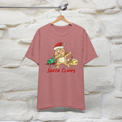 “Funny Santa Claws T-Shirt | Festive Cat Christmas Shirt for Men & Women | 100% Cotton*”