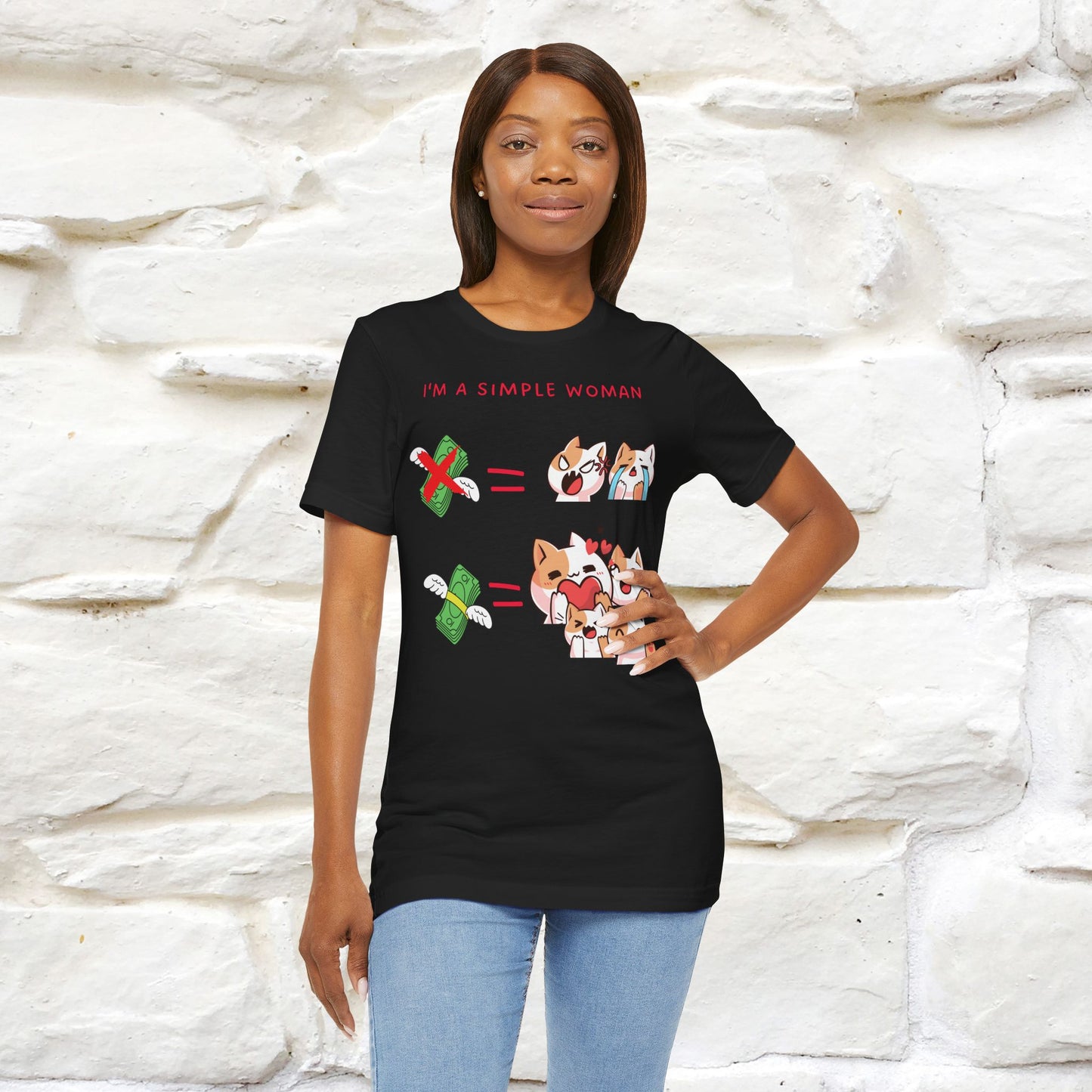 "I'm A Simple Woman" Funny Cat T-shirt for Women | 100% Cotton* 🐾