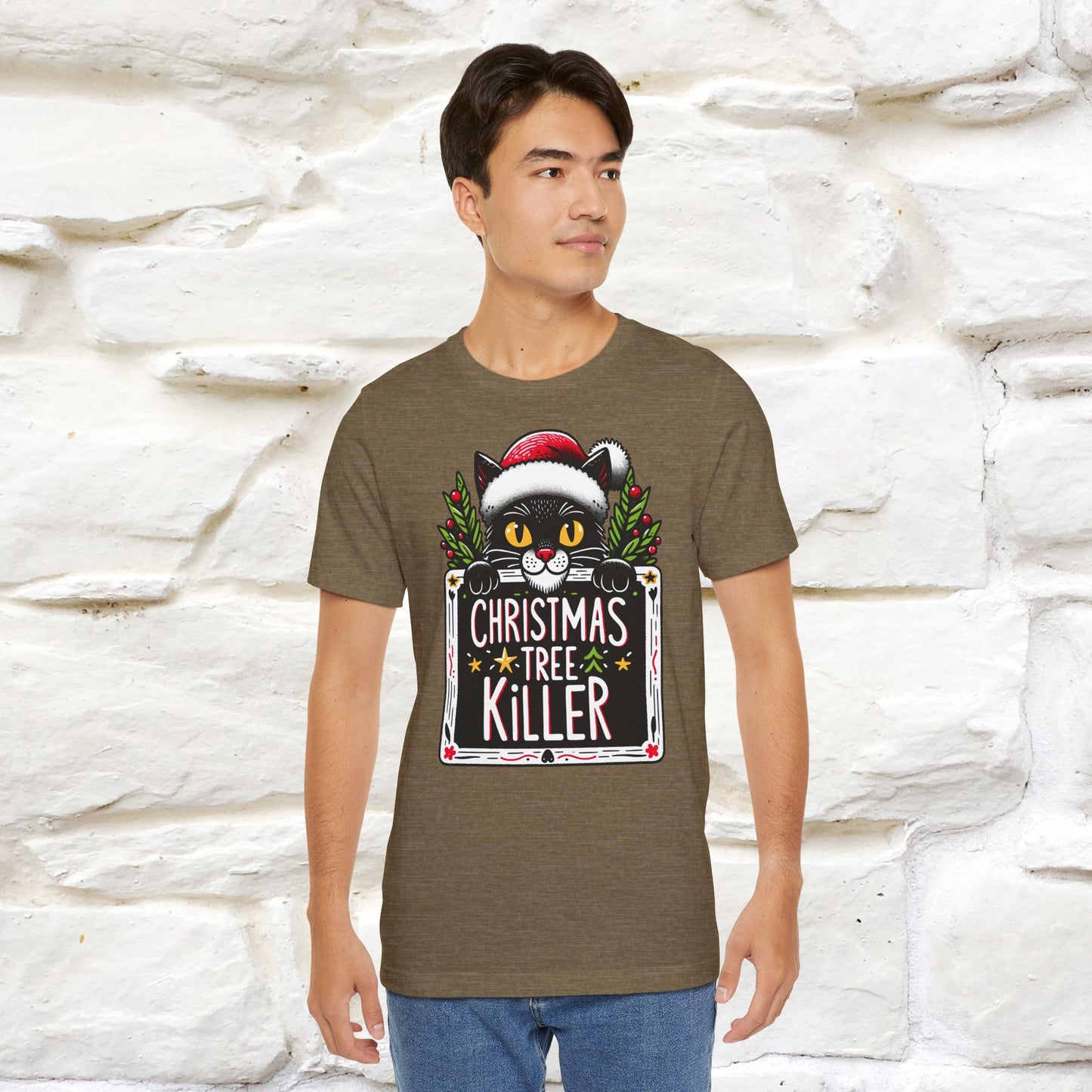 Christmas Tree Killer | Festive Cat Christmas Shirt for Men & Women | 100% Cotton*