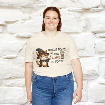 ''Hocus Pocus I Need Coffe To Focus'' Funny Cat Shirt | Nunu&Miao Studio