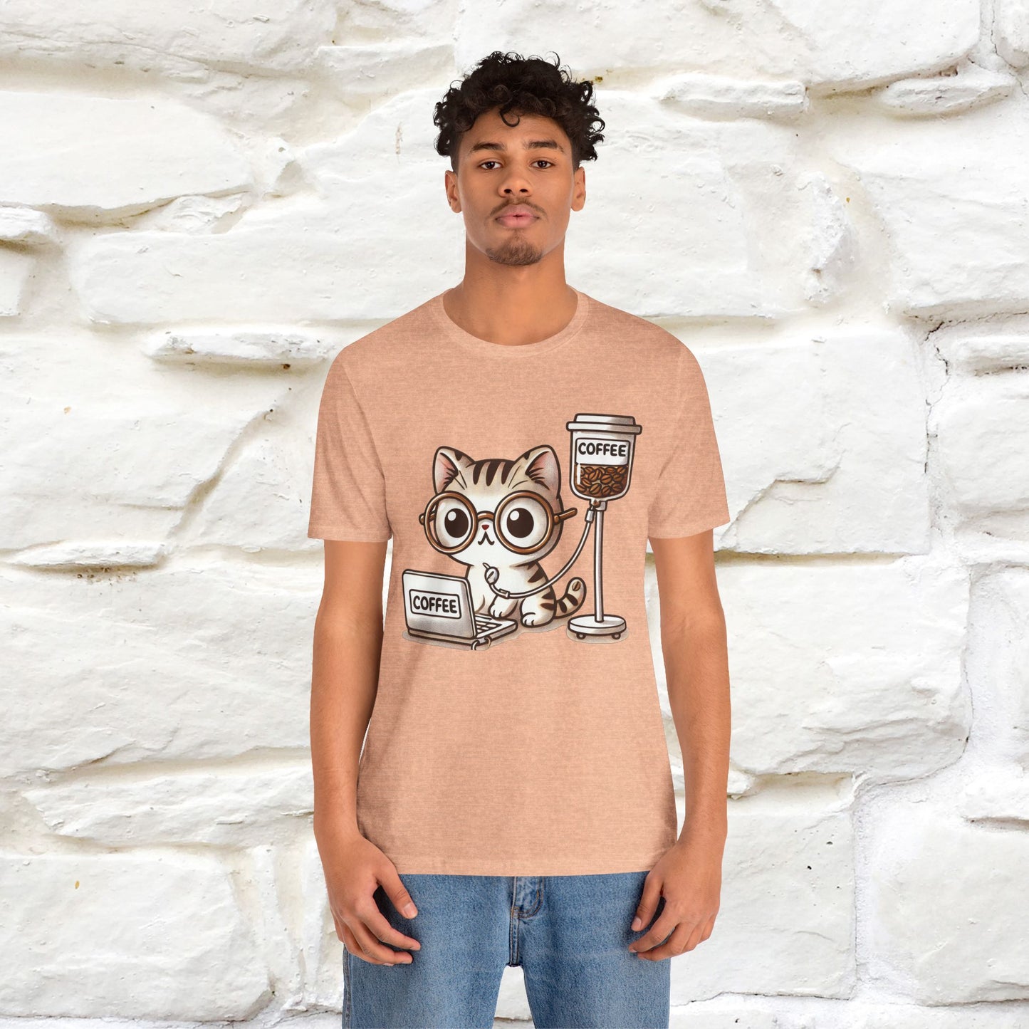 "Coffee Runs Through My Veins" Cat T-shirt for Men & Women | 100% Cotton* | Cat Lover Tee