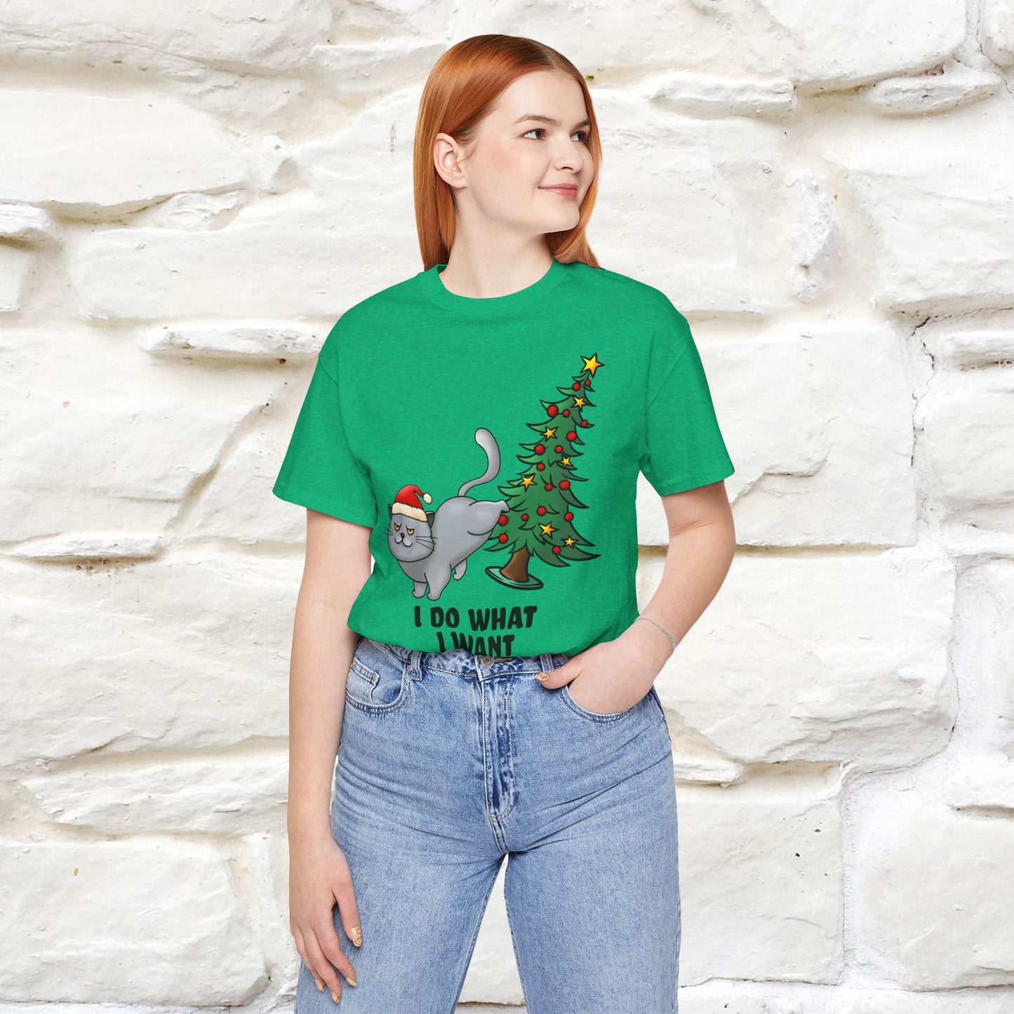 I Do What I Want | Cattitude Cat Christmas Shirt for Men & Women | 100% Cotton*