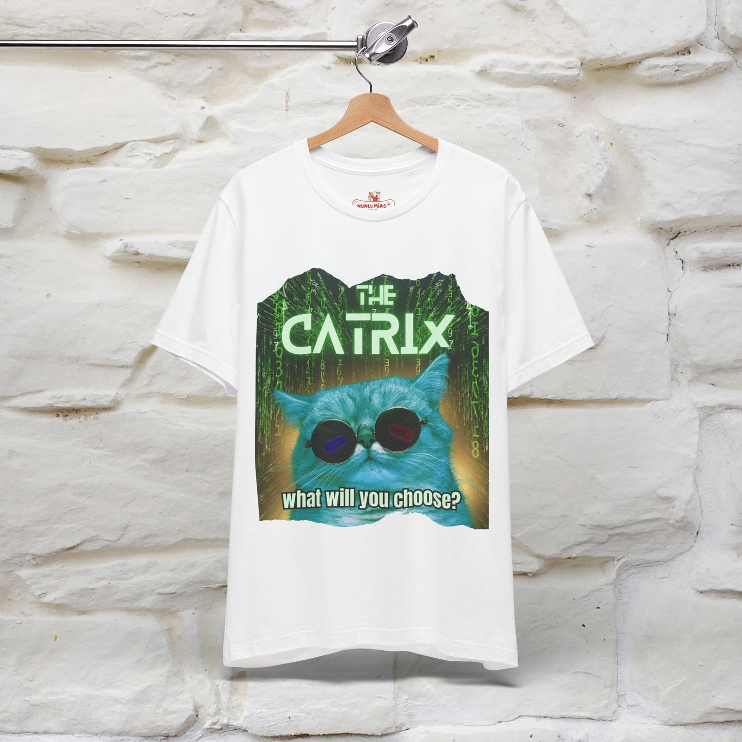 The Catrix: What Will You Choose? Cat T-Shirt for Men & Women | 100% Cotton* Matrix-Inspired Tee