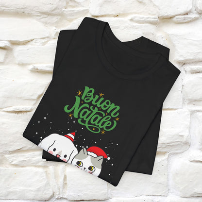 Buon Natale Cat and Dog T-shirt for Men & Women | 100% Cotton* 🐾 | Festive Holiday Shirt